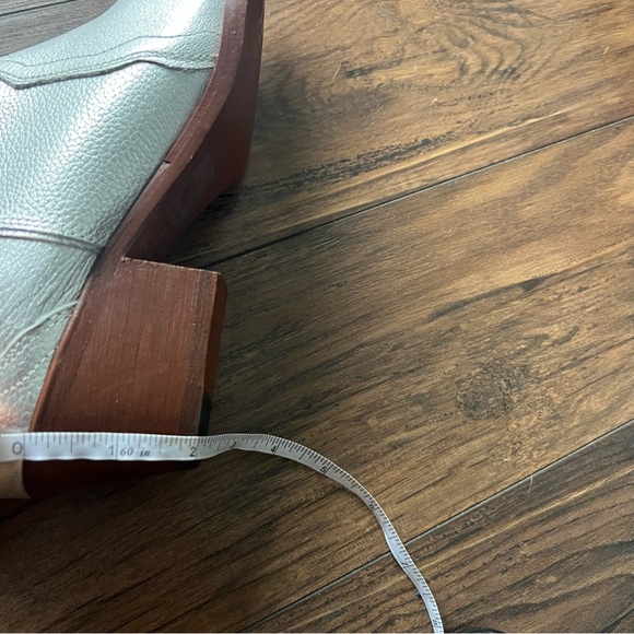 Free People New Frontier Silver Western Boots NWOT - Picture 7 of 9